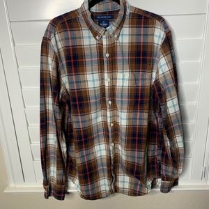 Mens Old Navy Button Down Plaid Shirt XL